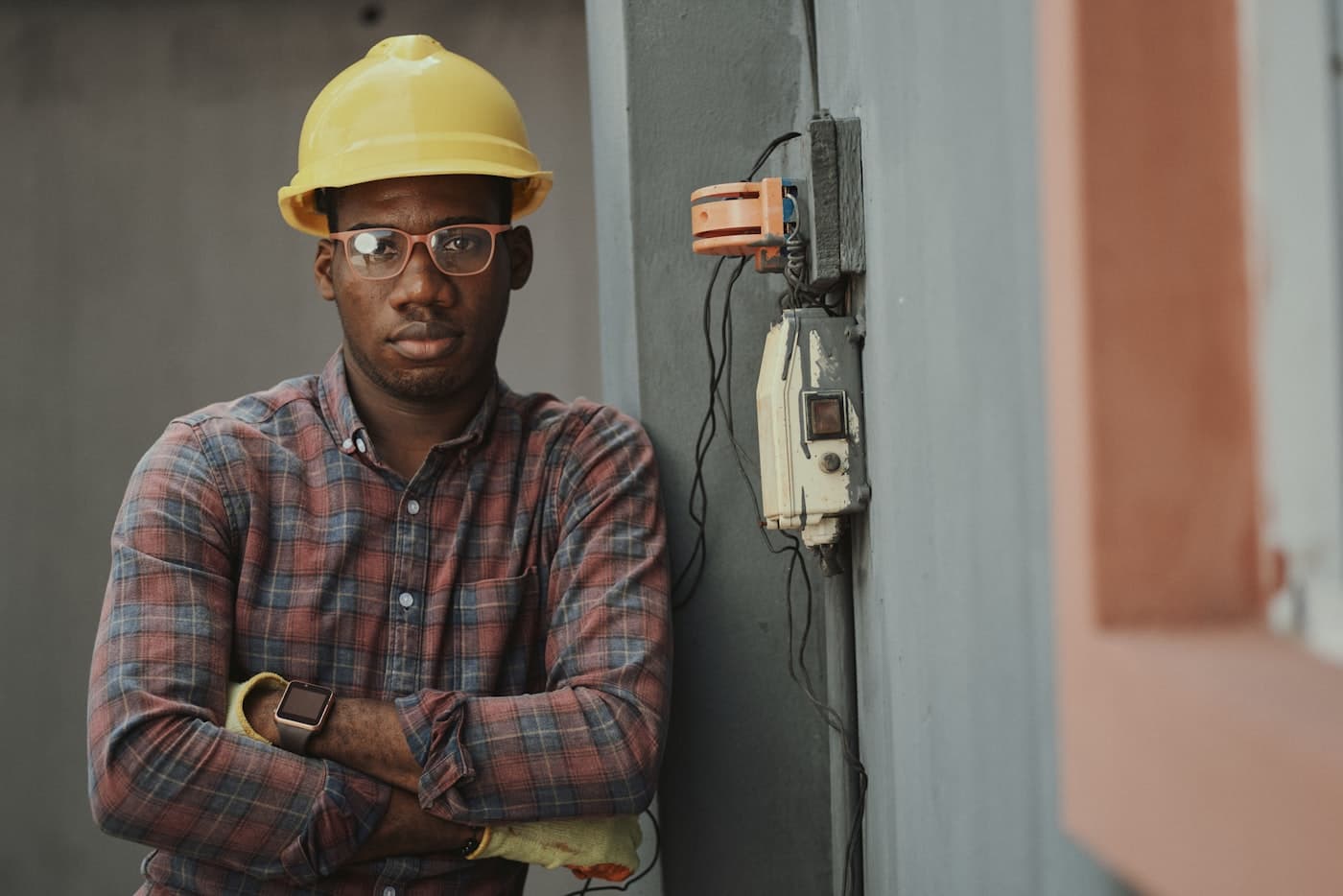 Field technician performing indoor pest control service work